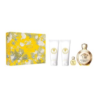 Versace Eros Pour Femme zestaw woda perfumowana spray 100ml + żel pod prysznic 100ml + balsam do ciała 100ml + miniatura wody perfumowan