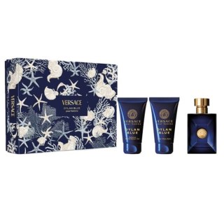 Versace Pour Homme Dylan Blue zestaw woda toaletowa spray 50ml + żel pod prysznic 50ml + balsam po goleniu 50ml