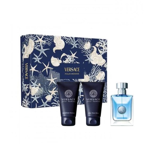 Versace Pour Homme zestaw woda toaletowa spray 50ml + żel pod prysznic 50ml + balsam po goleniu 50ml