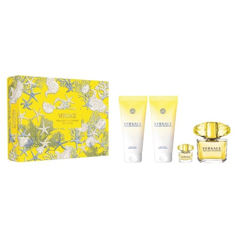 Versace Yellow Diamond Pour Femme zestaw woda toaletowa spray 90ml + żel pod prysznic 100ml + balsam do ciała 100ml + woda toaletowa 5ml