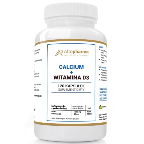 AltoPharma Calcium + Witamina D3 suplement diety 120 kapsułek