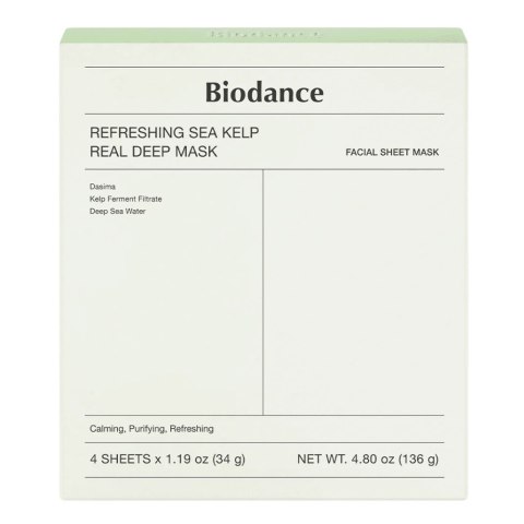 Biodance Refreshing Sea Kelp Real Deep Mask łagodząca maska w płachcie 4x34g