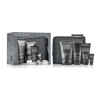 Clinique Clinique For Men Refreshed Skin for Him zestaw peeling do twarzy 100ml + balsam nawilżający 100ml + żel do mycia twarzy 50ml + k