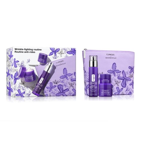 Clinique Wrinkle Fighting Routine zestaw korygujące serum do twarzy 30ml + przeciwzmarszczkowy krem do twarzy 15ml + przeciwzmarszczkowy 