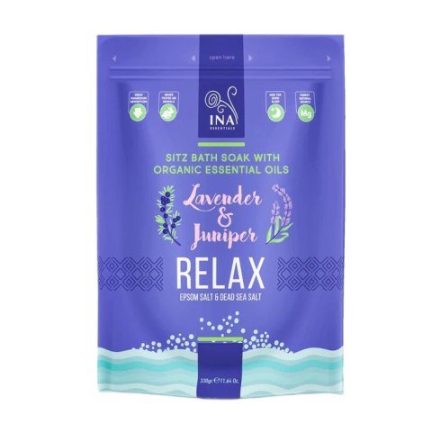 INA ESSENTIALS Relax sól do kąpieli z lawendą i jałowcem 330g