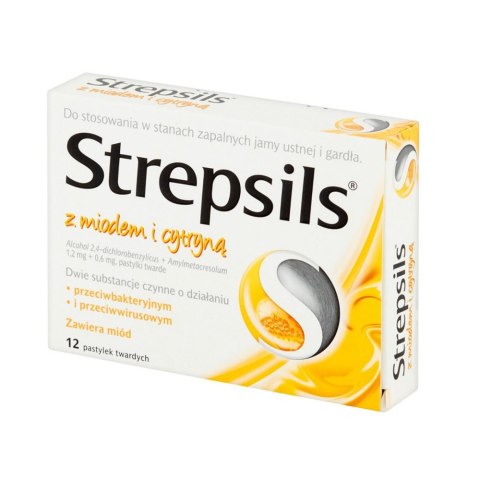 Strepsils Pastylki do ssania z miodem i cytryną 12szt.