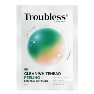 Troubless Clear Whitehead Peeling Facial Sheet Mask peelingująca maska w płachcie 25ml