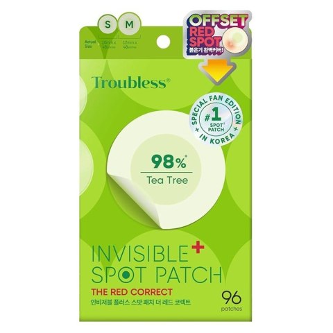 Troubless Invisible Plus Spot Patch The Red Correct plastry na niedoskonałości redukujące zaczerwienienie 96szt.