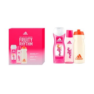 Adidas Fruity Rhythm zestaw woda toaletowa spray 75ml + żel pod prysznic 250ml + bidon