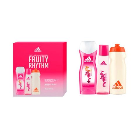 Adidas Fruity Rhythm zestaw woda toaletowa spray 75ml + żel pod prysznic 250ml + bidon
