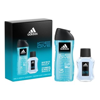 Adidas Ice Dive zestaw woda toaletowa spray 50ml + żel pod prysznic 250ml