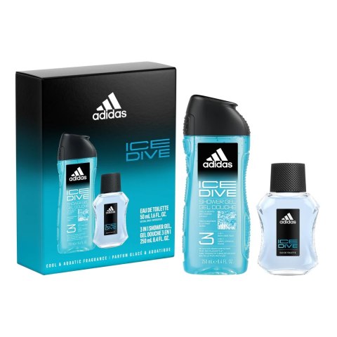 Adidas Ice Dive zestaw woda toaletowa spray 50ml + żel pod prysznic 250ml