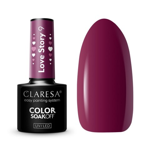 Claresa Color Soak Off UV/LED lakier hybrydowy Love Story 9 5g
