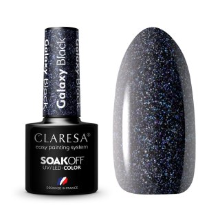 Claresa Soak Off UV/LED lakier hybrydowy Galaxy Black 5g