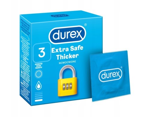 Durex Durex prezerwatywy Extra Safe 3 szt grubsze nawilżane