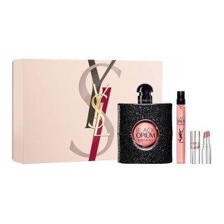 Yves Saint Laurent Black Opium zestaw woda perfumowana spray 90ml + miniatura wody perfumowanej 10ml + Loveshine pomadka do ust 44