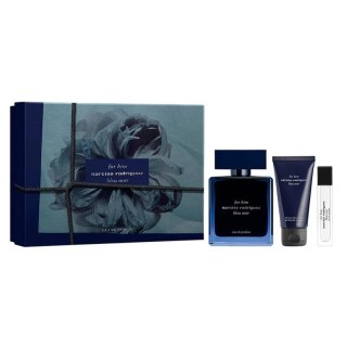 Narciso Rodriguez For Him Bleu Noir zestaw woda perfumowana spray 100ml + żel pod prysznic 50ml + woda perfumowana spray 10ml