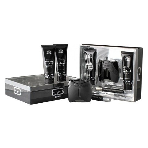 New Brand Extasia Black zestaw woda toaletowa spray 100ml + balsam po goleniu 130ml + żel pod prysznic 130ml + woda toaletowa spray 15ml