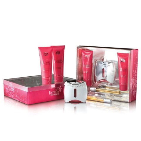New Brand Extasia For Women zestaw woda perfumowana spray 100ml + balsam do ciała 130 ml + żel pod prysznic 130ml + woda perfumowana spray