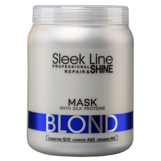 Stapiz Sleek Line Blond Maska do Włosów Blond, Siwych i Rozjaśnianych z Jedwabiem 1000ml