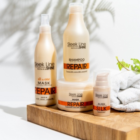 Stapiz Sleek Line Repair Szampon do Włosów Zniszczonych z Proteinami Jedwabiu 1000ml