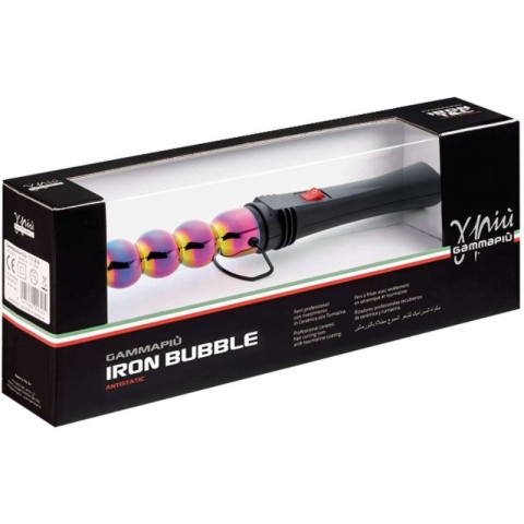 GAMMA PIU Iron Bubble Rainbow, antystatyczna lokówka bąbelkowa 33mm