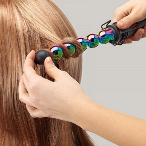 GAMMA PIU Iron Bubble Rainbow, antystatyczna lokówka bąbelkowa 33mm