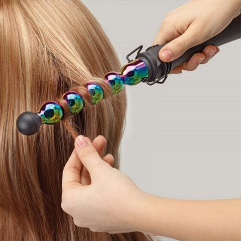 GAMMA PIU Iron Bubble Rainbow, antystatyczna lokówka bąbelkowa 33mm