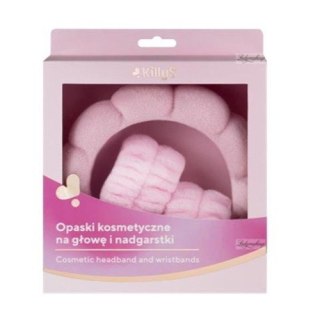 KillyS Opaski kosmetyczne na głowę i nadgarstki Różowe 3szt.