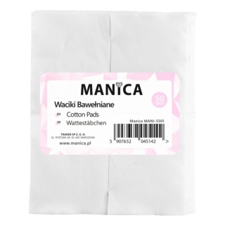 Manica Waciki Bezpyłowe Bawełniane do Paznokci 50 sztuk