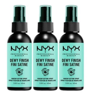 NYX Professional MakeUp Dewy Finish Setting Spray Trio zestaw utrwalaczy do makijażu 3x60ml