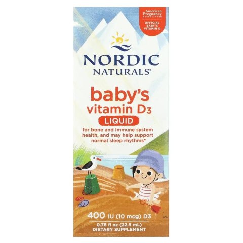 Nordic Naturals Baby's Vitamin D3 suplement diety w kroplach 22.5ml