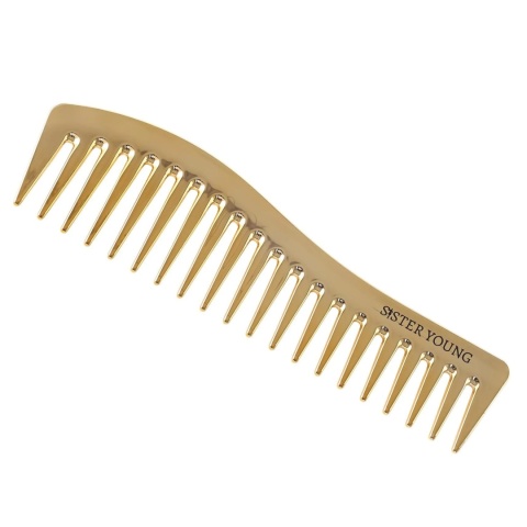 Sister Young Zuri Grzebień do Rozczesywania z Szerokimi Zębami Złoty