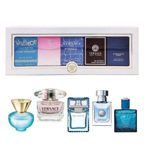 Versace Miniatures Collection zestaw Dylan Turquoise woda toaletowa 5ml + Bright Crystal woda toaletowa 5ml + Man Eau Fraiche woda toale Versace Miniatures Collection zestaw Dylan Turquoise woda toaletowa 5ml + Bright Crystal woda toaletowa 5ml + Man Eau Fraiche woda toale