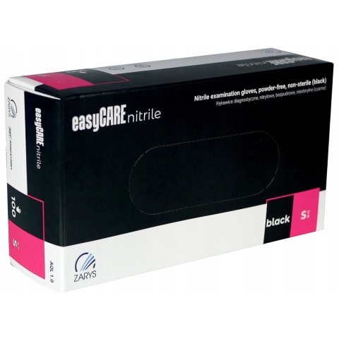 Zarys easyCare Rękawiczki Nitrylowe Czarne S 100szt