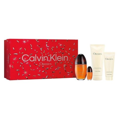 Calvin Klein Obsession zestaw woda perfumowana spray 100ml + balsam do ciała 200ml + żel pod prysznic 100ml + woda perfumowana spray 15ml