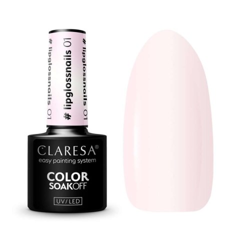 Claresa Color Soak Off UV/LED lakier hybrydowy Lipglossnails 01 5g Claresa Color Soak Off UV/LED lakier hybrydowy Lipglossnails 01 5g