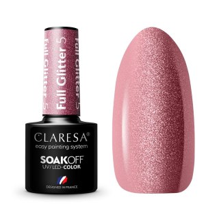 Claresa Soak Off UV/LED Full Glitter lakier hybrydowy 5 5g