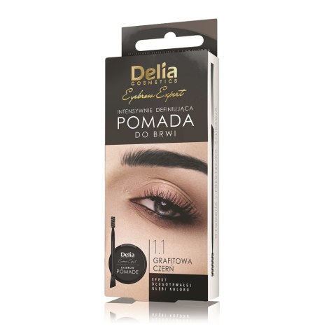 Delia Eyebrow Expert pomada do brwi 1.1 Grafitowa Czerń 4ml Delia Eyebrow Expert pomada do brwi 1.1 Grafitowa Czerń 4ml