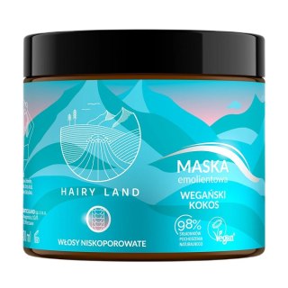 Hairy Land Maska emolientowa do włosów niskoporowatych Wegański Kokos 400ml