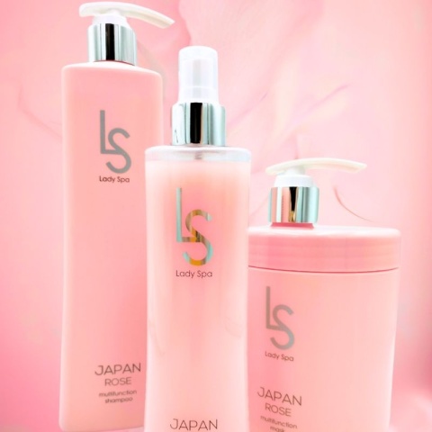 Profis Lady Spa Japan Rose Szampon 800ml + Maska 1000ml + Spray Wielofunkcyjny do Włosów 250ml