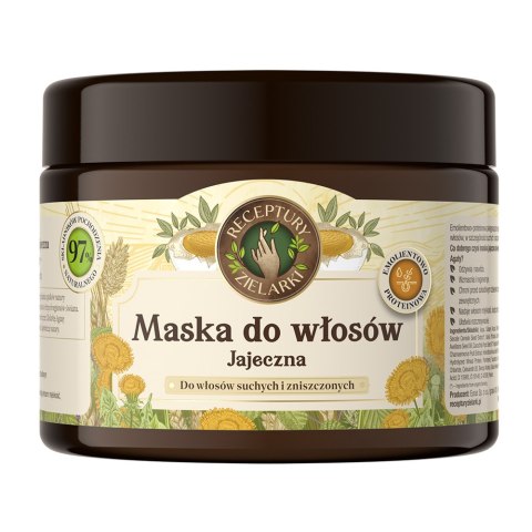 Receptury Zielarki Maska jajeczna do włosów suchych i zniszczonych 300ml