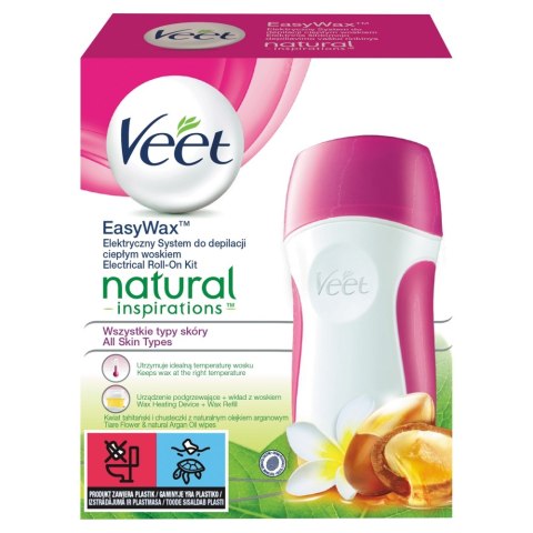Veet Easy Wax Natural Inspirations elektryczny system do depilacji ciepłym woskiem i wkład 50ml