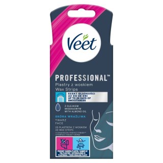 Veet Professional plastry z woskiem skóra wrażliwa 20szt