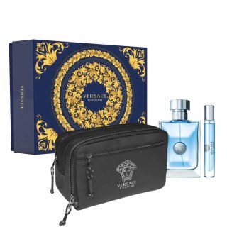 Versace Pour Homme zestaw woda toaletowa spray 100ml + miniatura wody toaletowej spray 10ml + kosmetyczka