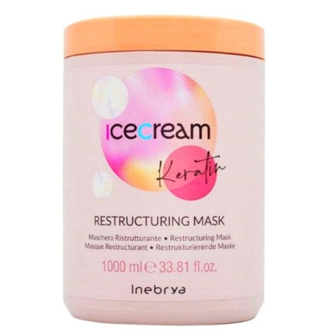 Zestaw Inebrya Ice Cream Keratin Szampon Keratynowy + Maska do Włosów 2x1000ml