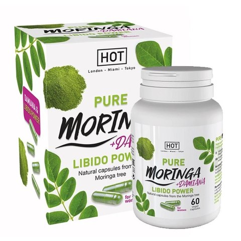 Hot Pure Moringa + Damiana Libido Power suplement diety dla kobiet na libido 60 kapsułek