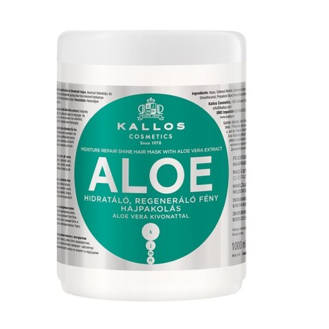Kallos KJMN Aloe Moisture Repair Shine Hair Mask regenerująco-nawilżająca maska do włosów 1000ml Kallos KJMN Aloe Moisture Repair Shine Hair Mask regenerująco-nawilżająca maska do włosów 1000ml
