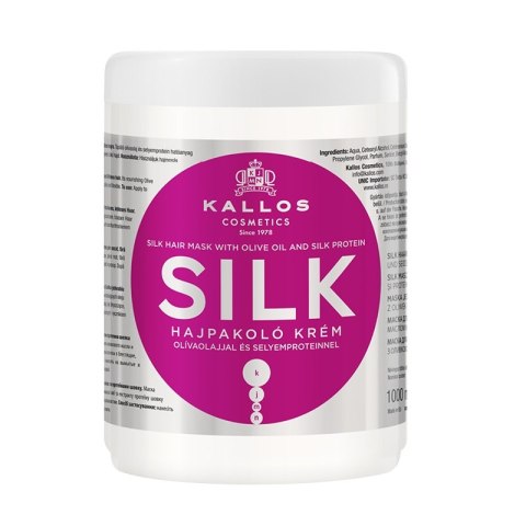 Kallos KJMN Silk Hair Mask maska do włosów z oliwą z oliwek i proteinami jedwabiu 1000ml Kallos KJMN Silk Hair Mask maska do włosów z oliwą z oliwek i proteinami jedwabiu 1000ml