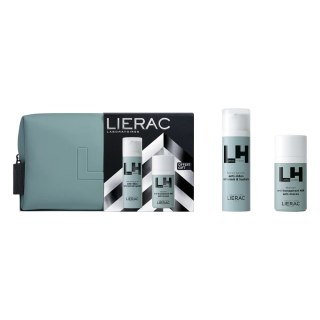 LIERAC Homme zestaw emulsja anti-aging 50ml + dezodorant w kulce 50ml + kosmetyczka